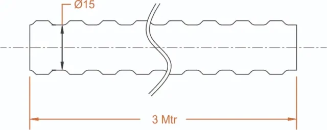 Tie Bar (Hot Rolled) Code TBH1501 TBH1502 (15mm) SIZE: 3 Mtr 6 Mtr - Image 2